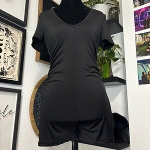 Black Short Sleeve Romper
